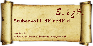 Stubenvoll Árpád névjegykártya