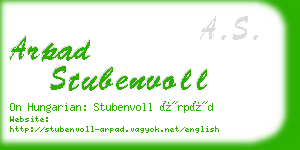 arpad stubenvoll business card